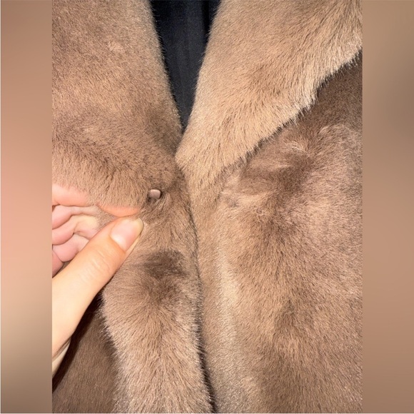 NWT Brown Faux Fur Coat Donna karen size XL - Picture 4 of 11